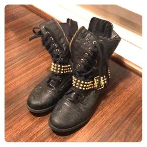 Steve Madden Gold Studded Combat Boots